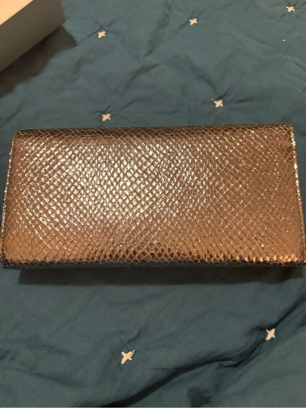 Vivienne Westwood Metallic silver bronze Snake-Embossed Clutch long Wallet